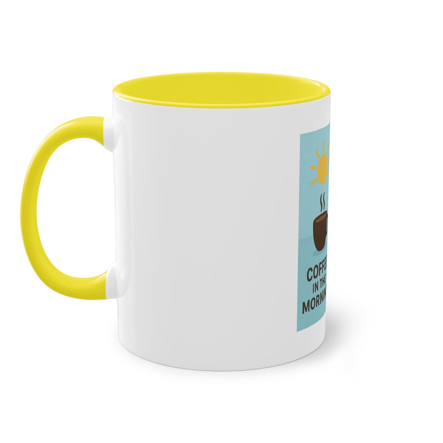 Zweifarbige Kaffeetasse: Morgens Kaffee, abends Bier.