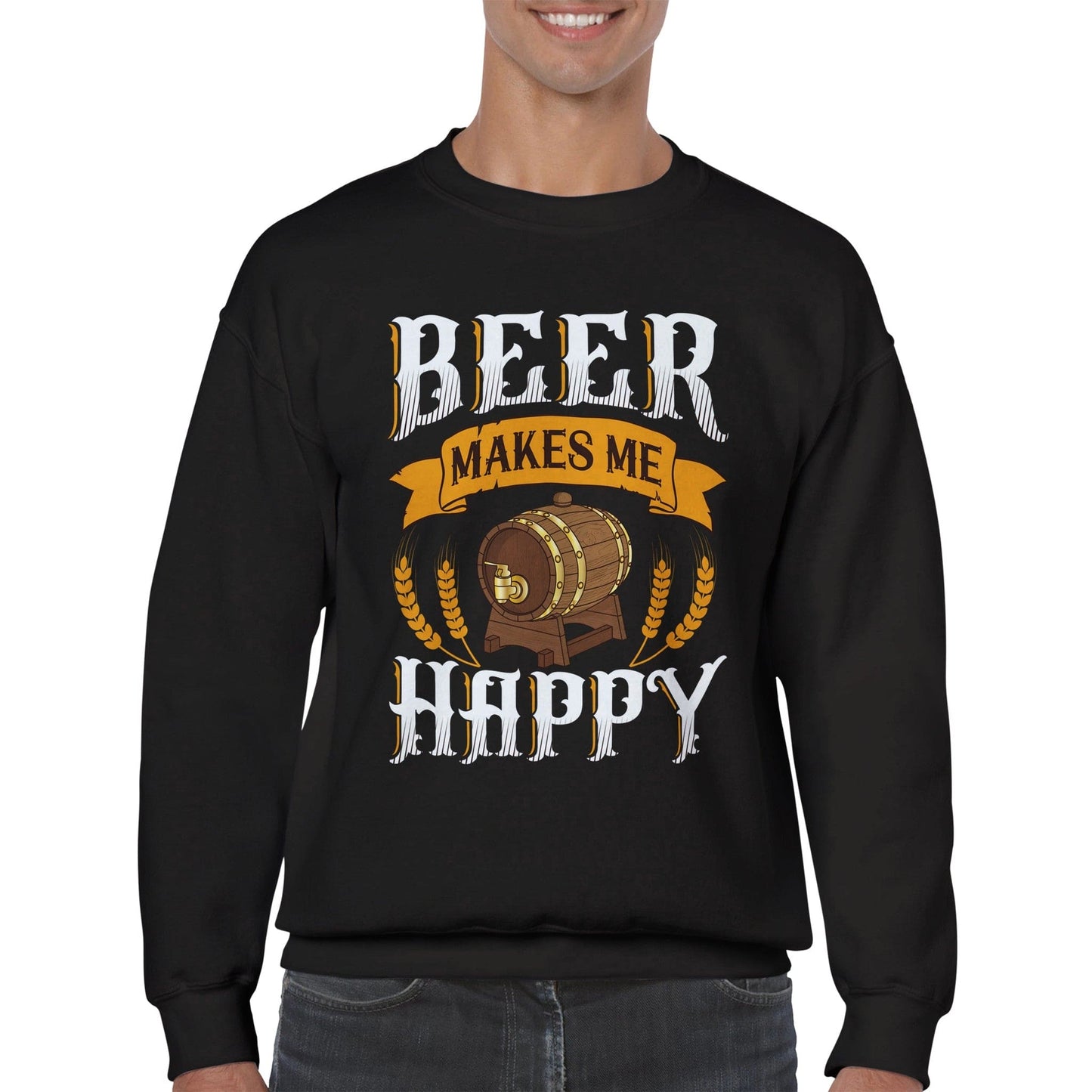 "Beer makes me happy" trui